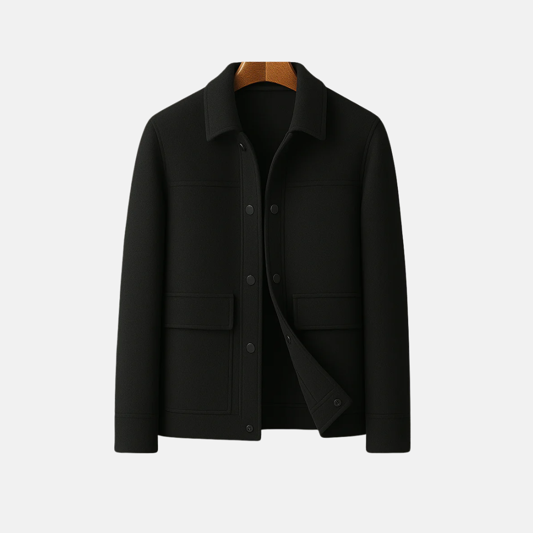 Men’s Blazer – Tailored Fit – Wool Blend – Turn-Down Collar – Button Closure