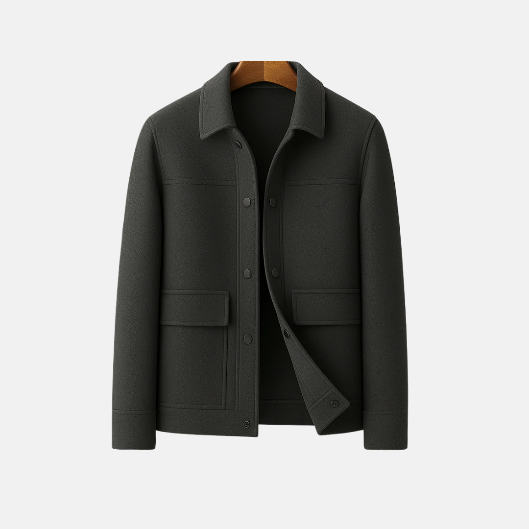 Men’s Blazer – Tailored Fit – Wool Blend – Turn-Down Collar – Button Closure