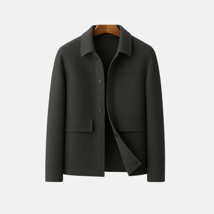 Men’s Blazer – Tailored Fit – Wool Blend – Turn-Down Collar – Button Closure