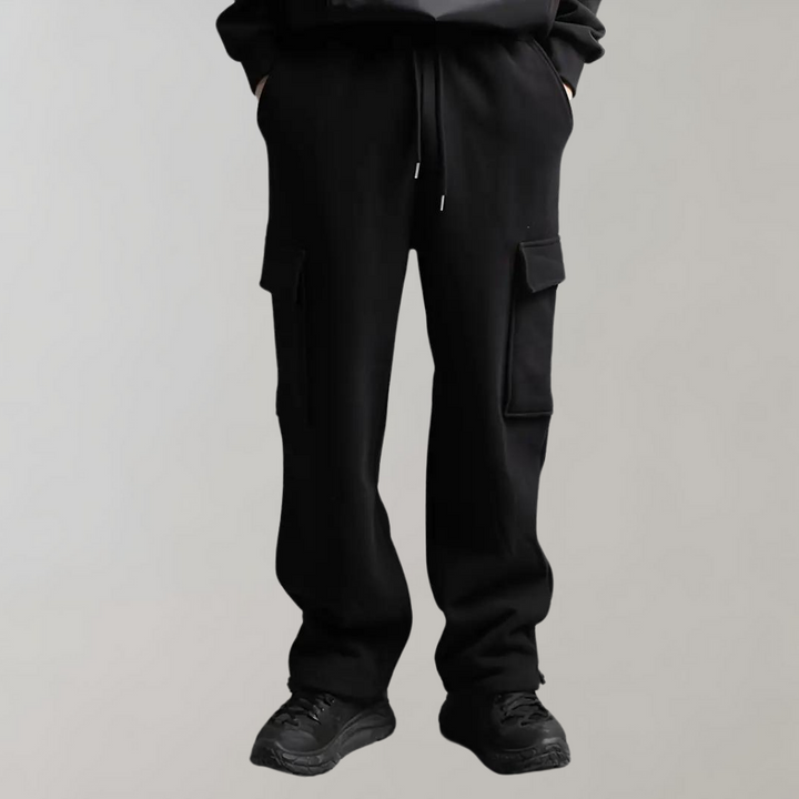 Leo Relaxed Fit Cargo Pants | Drawstring Waist Flap Pockets Cargo Pants
