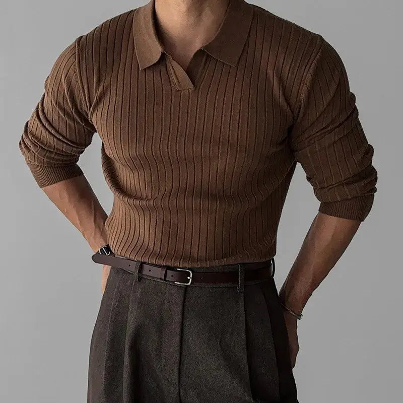 Diego Shirt | Men's Long Sleeve Knitted Polo