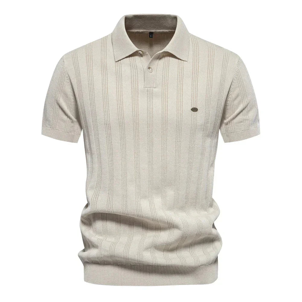 Faustine Polo | Men’s Knit Striped Short Sleeve Shirt