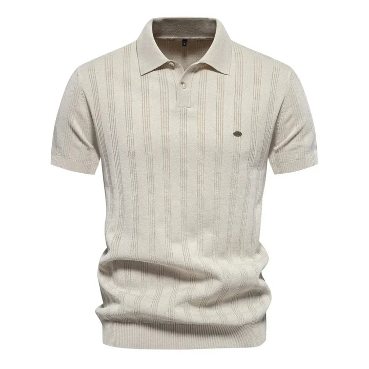Faustine Polo | Men’s Knit Striped Short Sleeve Shirt