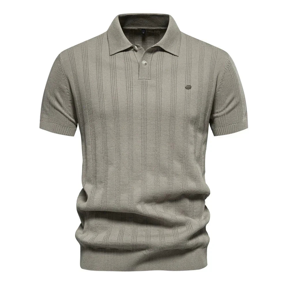 Faustine Polo | Men’s Knit Striped Short Sleeve Shirt