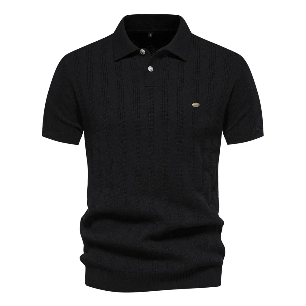 Faustine Polo | Men’s Knit Striped Short Sleeve Shirt