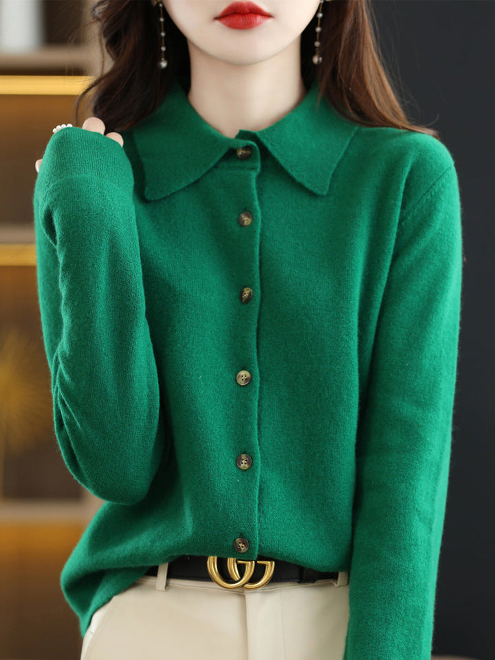 ELORA™ – Classic Button Knit Blouse