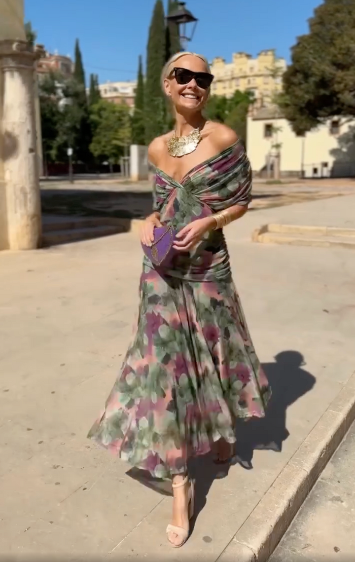 Amara™ – Off-Shoulder Draped Dress