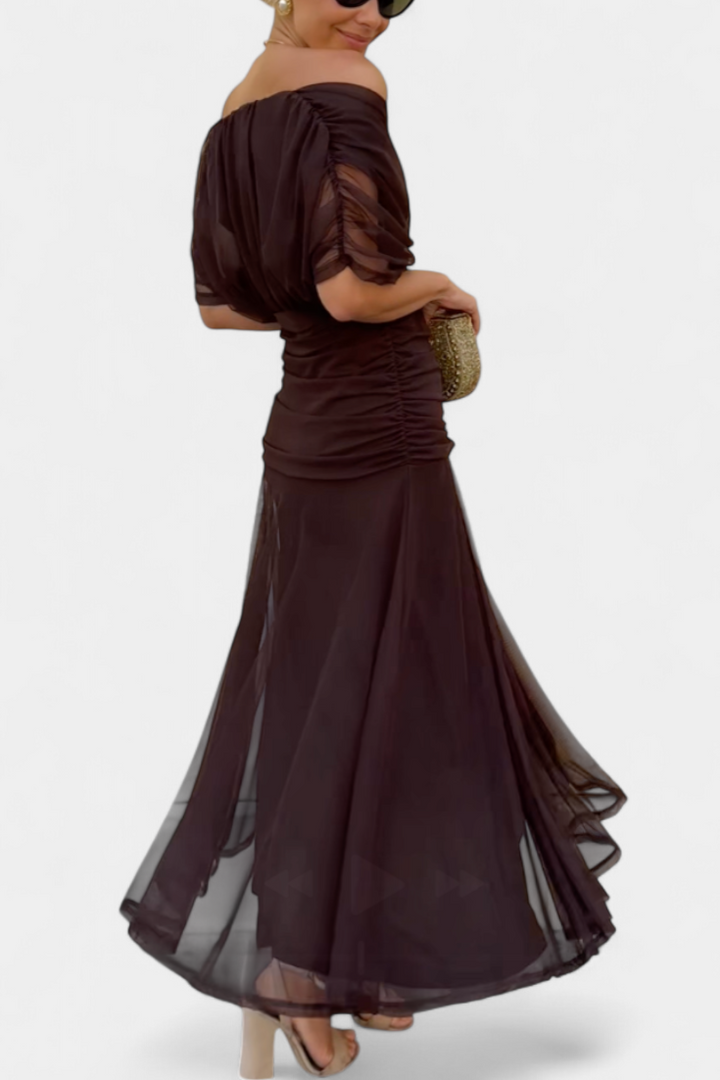 Amara™ – Off-Shoulder Draped Dress