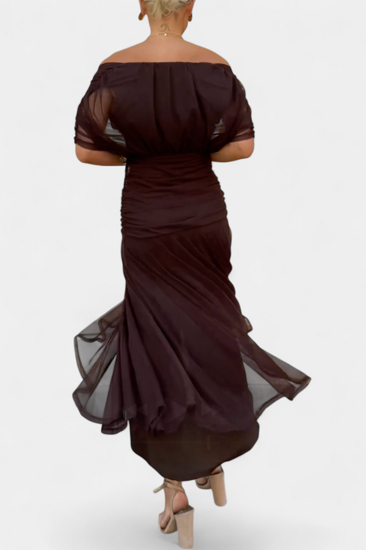 Amara™ – Off-Shoulder Draped Dress