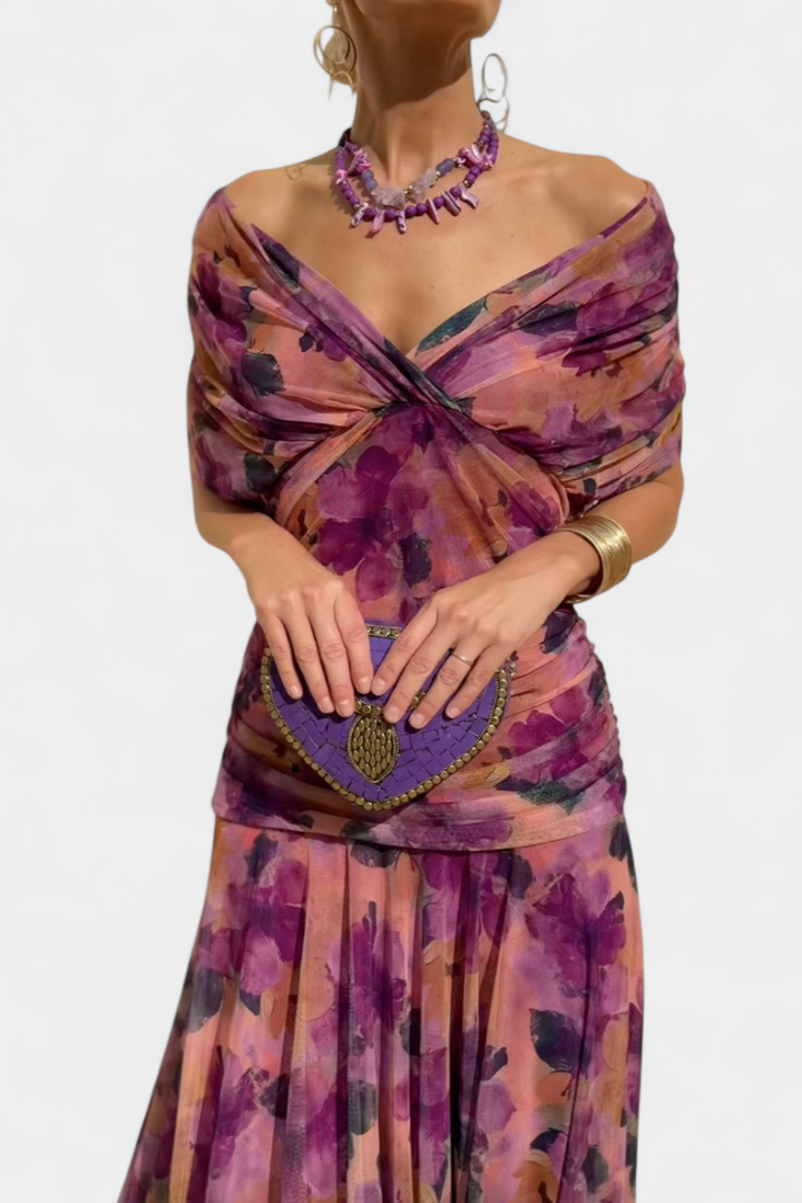 Amara™ – Off-Shoulder Draped Dress