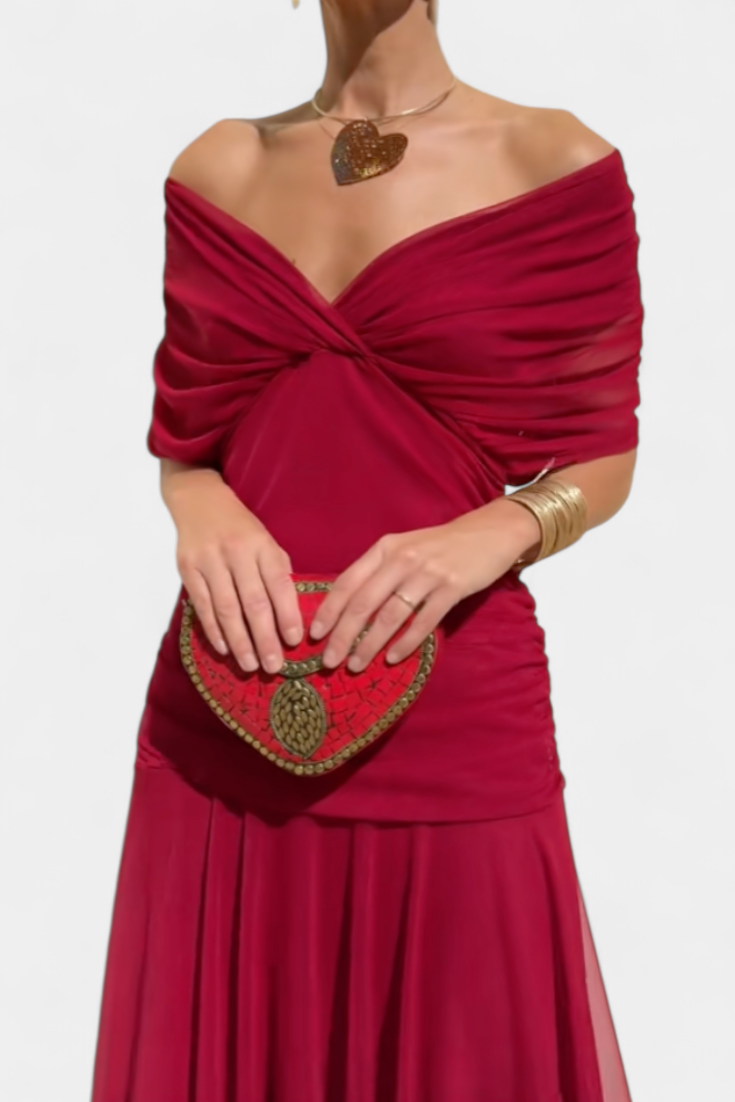 Amara™ – Off-Shoulder Draped Dress