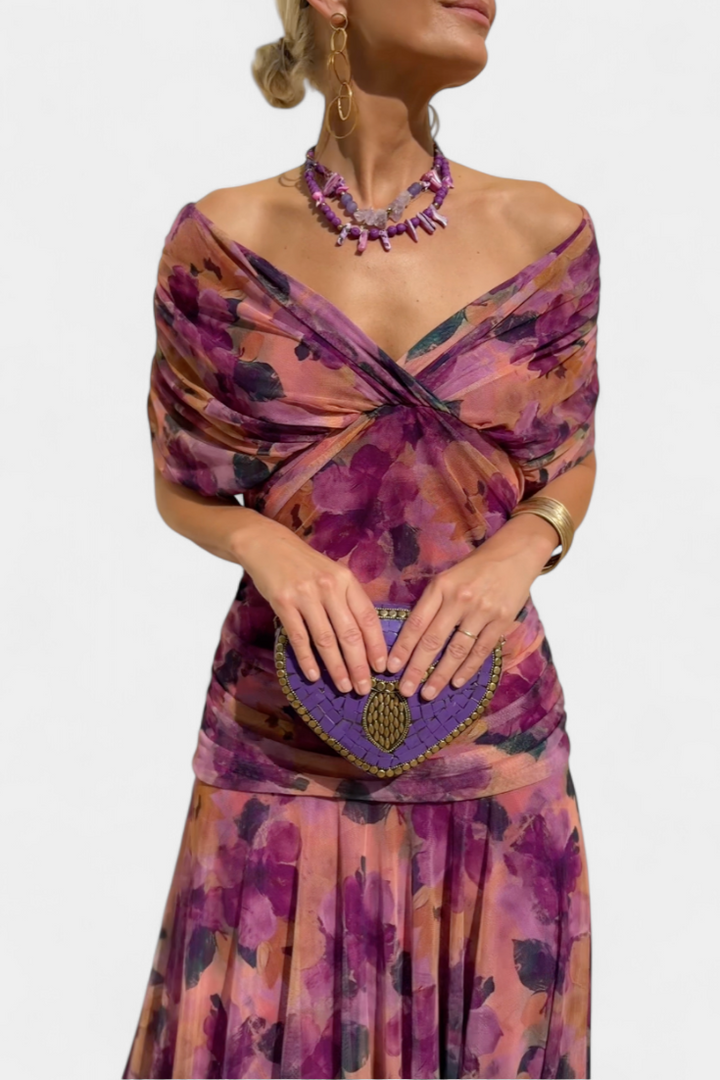 Amara™ – Off-Shoulder Draped Dress