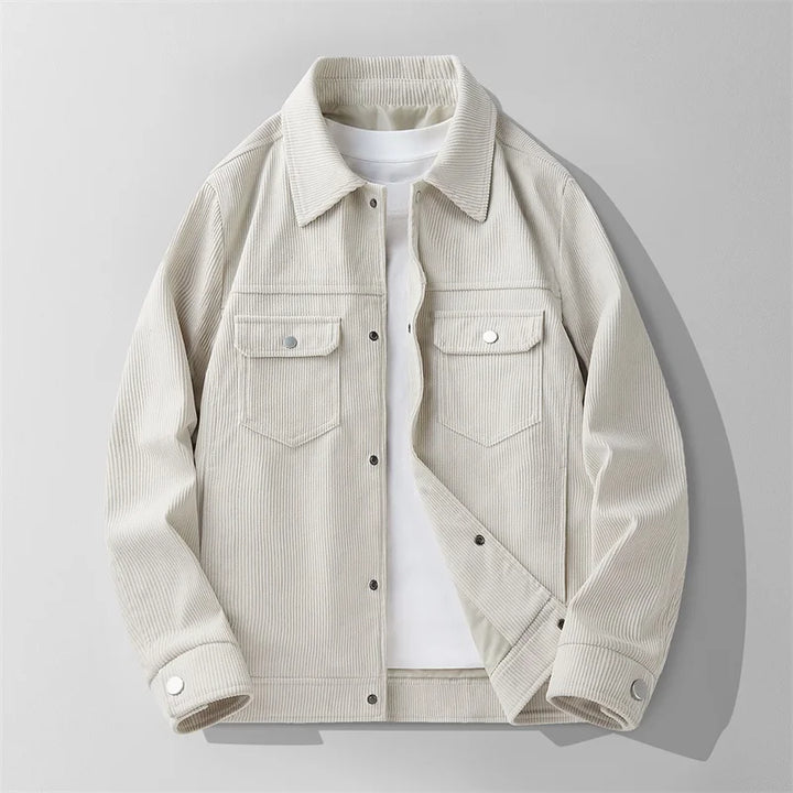 Arthur Relaxed Fit Jacket | Collared Button Front Hip-Length Jacket
