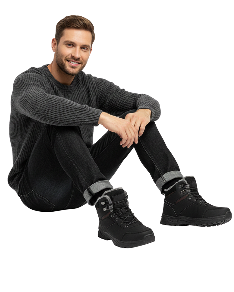 Angelo Men's Winter Boots – Warm Faux Fur Lining & Non-Slip Sole