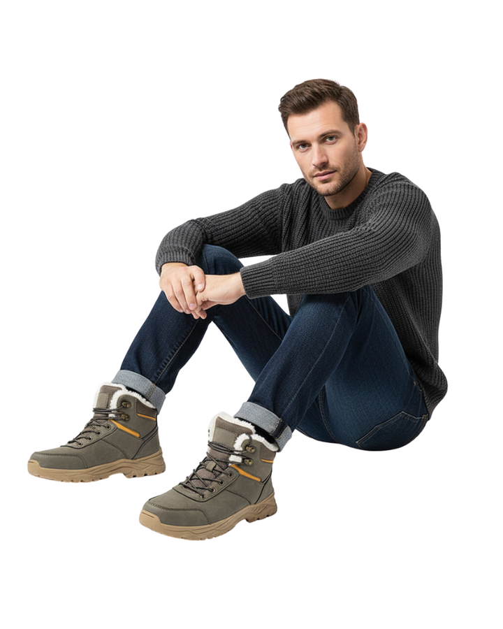 Angelo Men's Winter Boots – Warm Faux Fur Lining & Non-Slip Sole
