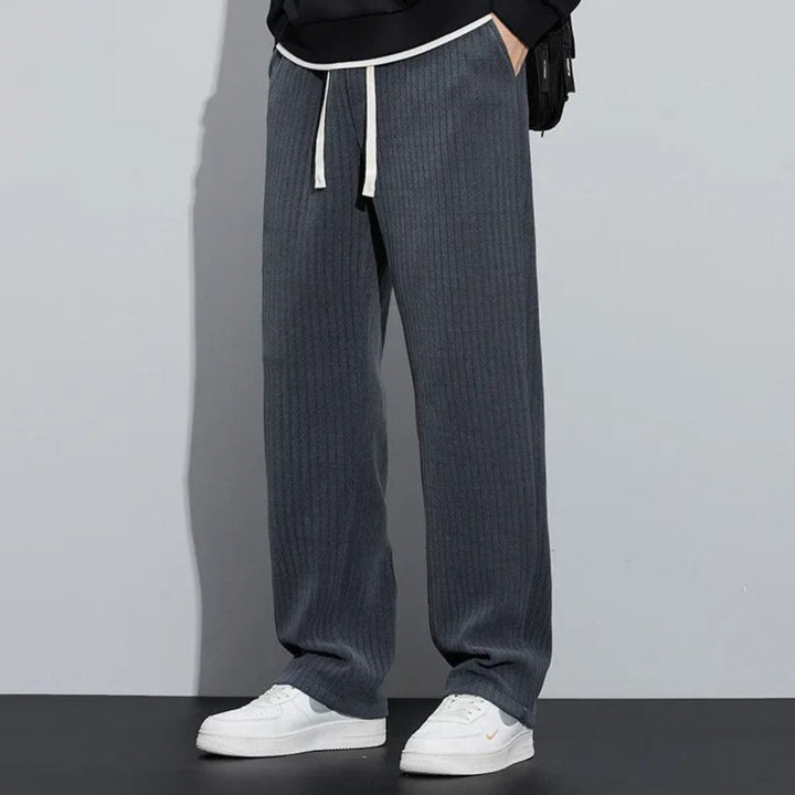 Leo Straight Fit Joggers | Ribbed Drawstring Waist Joggers