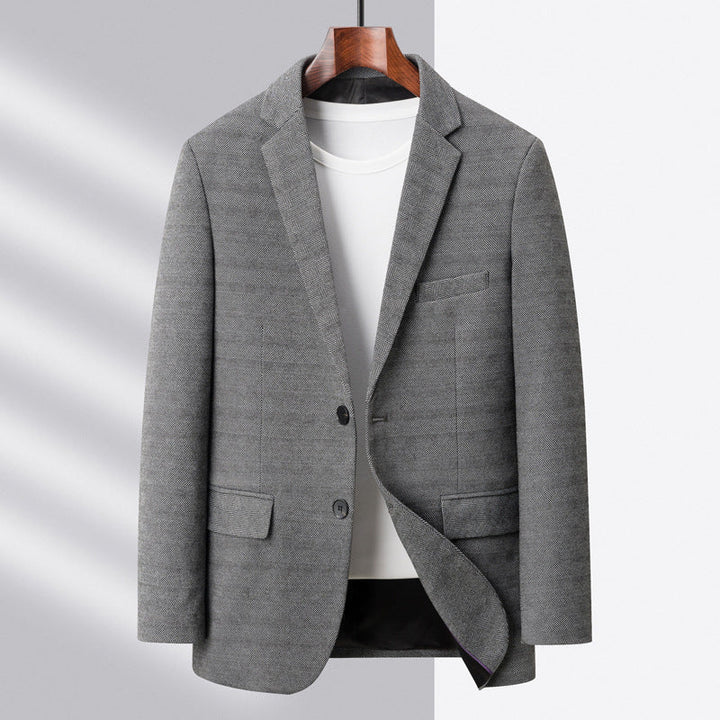 Men’s Blazer – Regular Fit – Textured Blend – Single-Breasted Two-Button – Notch Lapel
