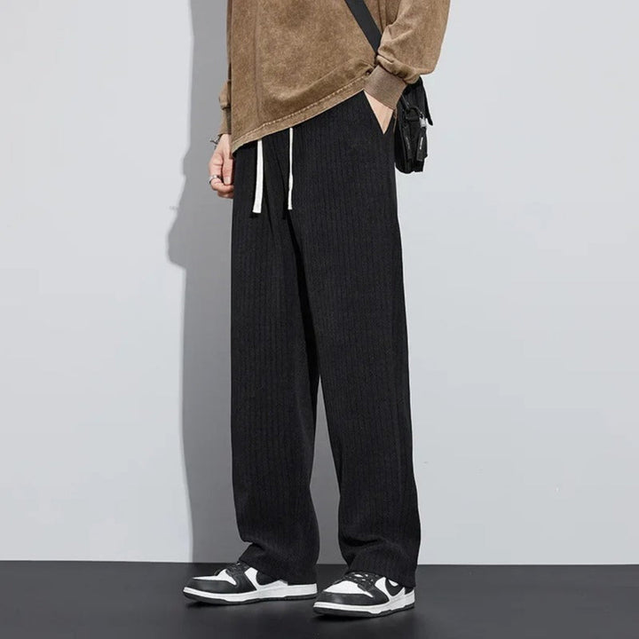 Leo Straight Fit Joggers | Ribbed Drawstring Waist Joggers